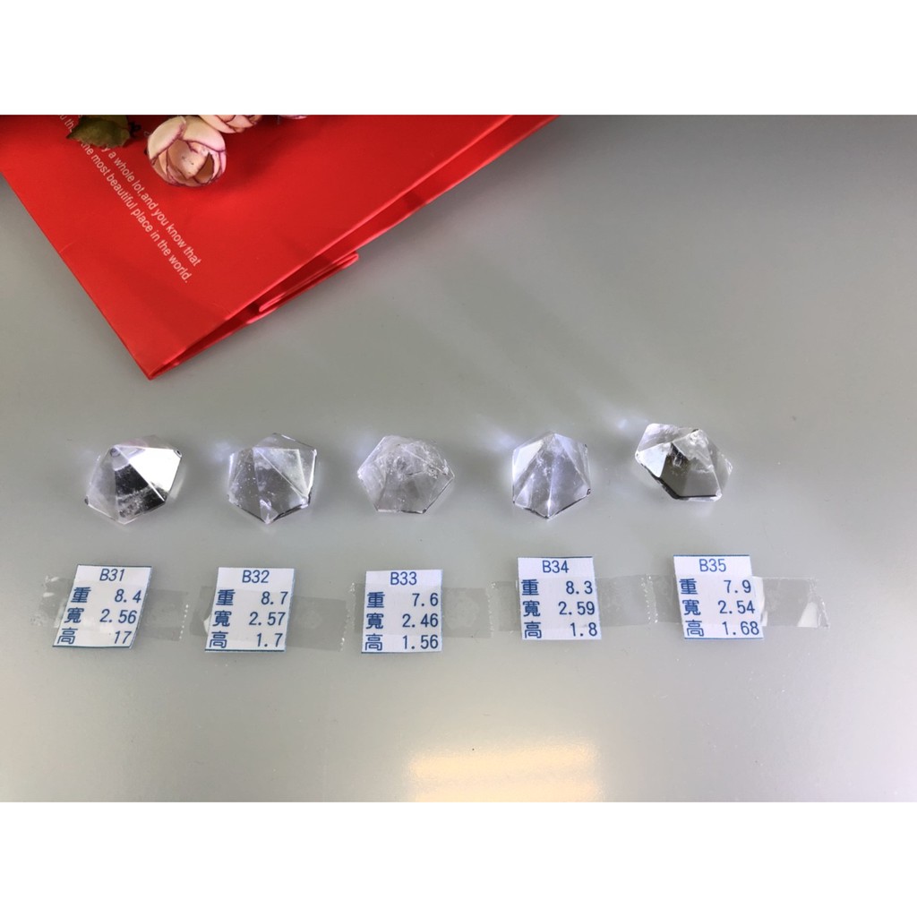 新貨入替。J0706B01-B31~B40 ♡甜蜜水晶二館♡天然清透白水晶金字塔型錐體白水晶數量有限售完止:圖片 3