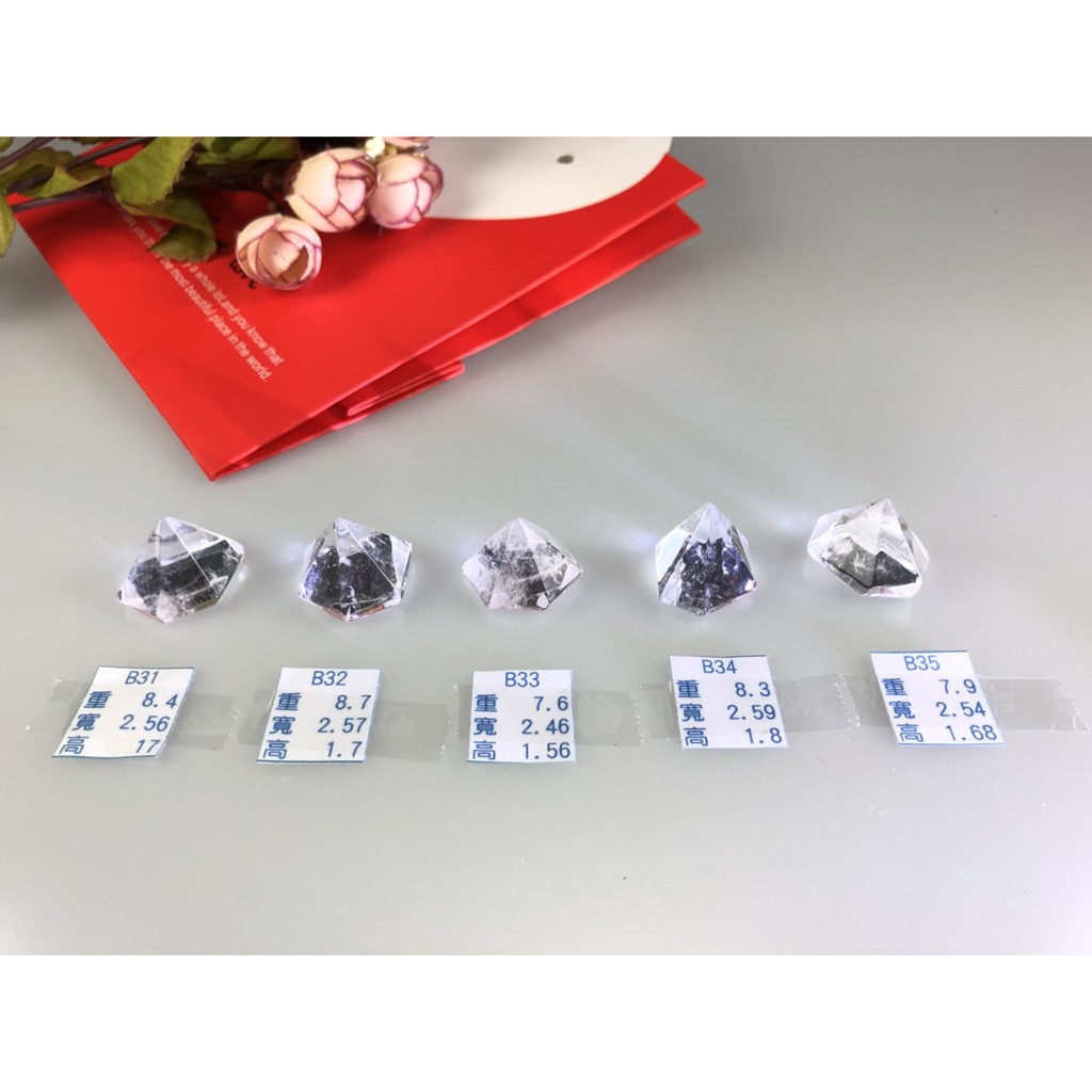 新貨入替。J0706B01-B31~B40 ♡甜蜜水晶二館♡天然清透白水晶金字塔型錐體白水晶數量有限售完止:圖片 4