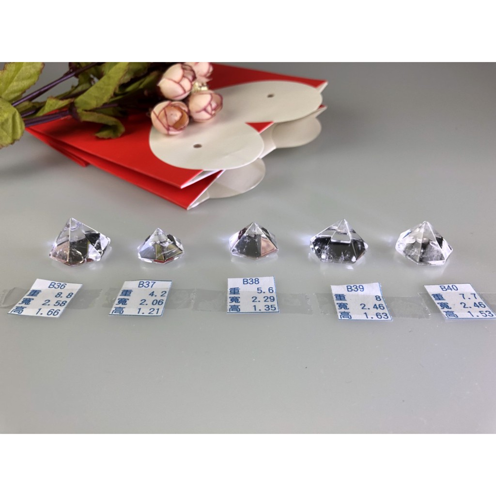 新貨入替。J0706B01-B31~B40 ♡甜蜜水晶二館♡天然清透白水晶金字塔型錐體白水晶數量有限售完止:圖片 6