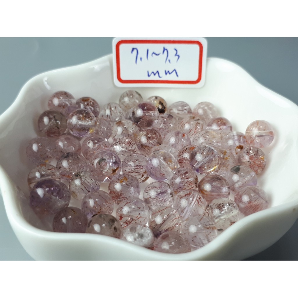 ♡J0324B02♡超七5.6~7.3mm散珠便宜出清★甜蜜水晶二館★手作材料~天然超七清透多礦多絲散珠♀三輪骨幹🌸:圖片 5