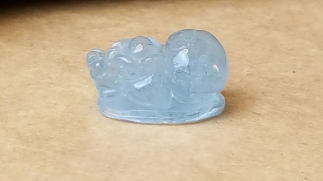 甜蜜水晶 J1103B06-4 天然晶透海水藍寶 貔貅 吊墜 擺件 幫綁成項鍊如最後張圖片:圖片 2