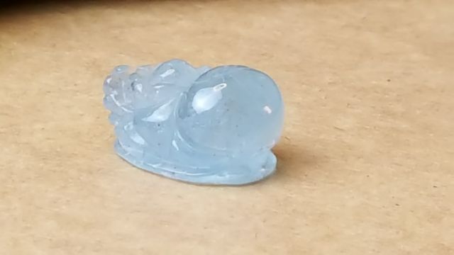 甜蜜水晶 J1103B06-4 天然晶透海水藍寶 貔貅 吊墜 擺件 幫綁成項鍊如最後張圖片:圖片 4