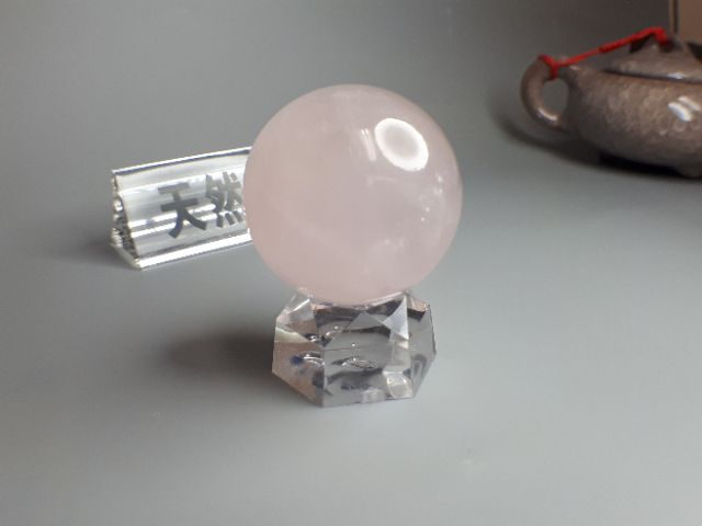 甜蜜水晶二館 J90106A02天然清透六芒星粉晶水晶球 粉晶 水晶球 六芒星 愛情能量更強:圖片 6