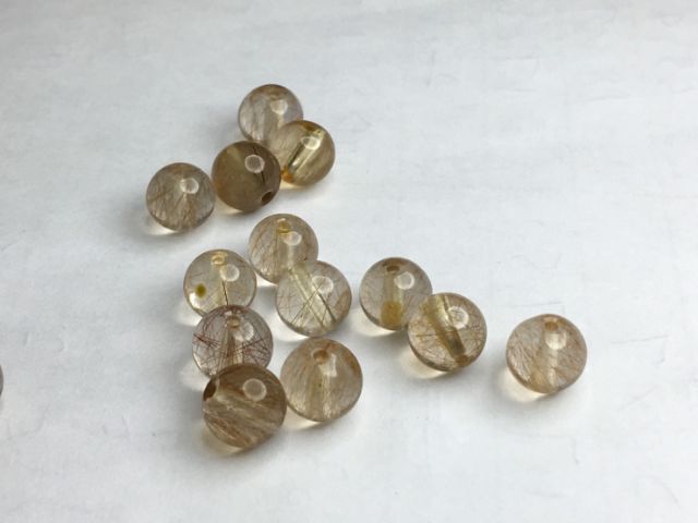 J0219B02-A1★甜蜜水晶二館★ 天然黃鈦晶 黃兔毛 多絲細絲 清透鈦晶 黃鈦晶6.1~6.4mm散珠:圖片 7