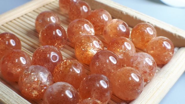 J0512B01黃金草莓太陽石貓眼水晶散珠。手作材料★甜蜜水晶二館★天然金草莓太陽石散珠 商品如圖 天然曠紋不喜勿標:圖片 2
