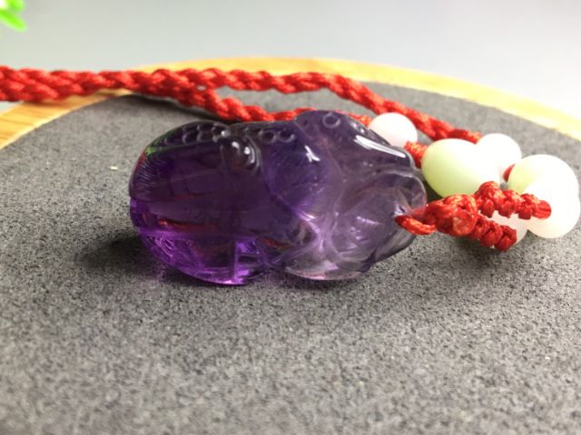 0325A05甜蜜水晶二館 天然紫水晶貔貅 商品如圖 貔貅項鍊 擺件 實品拍照 現貨:圖片 7