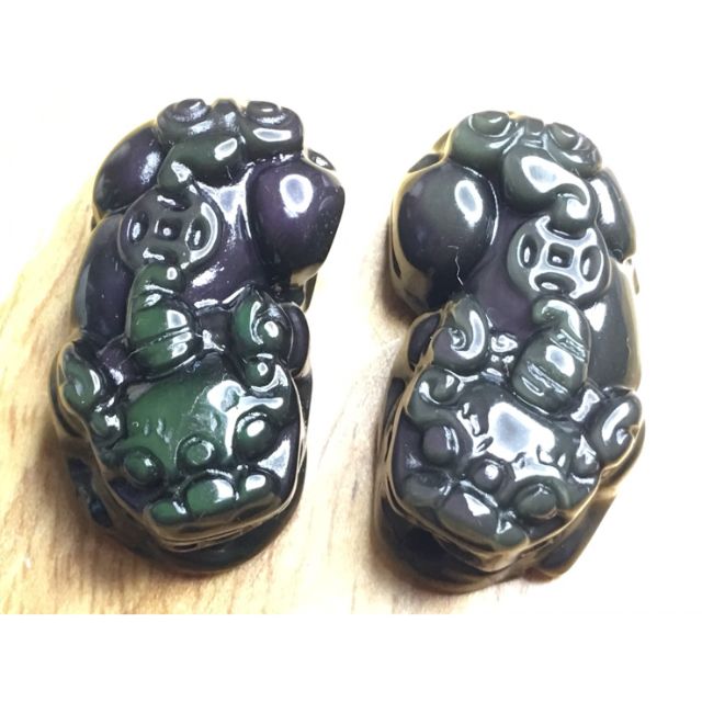 J90407A01 甜蜜水晶二館 天然水晶 彩曜貔貅 成雙成對 配件。手作材料