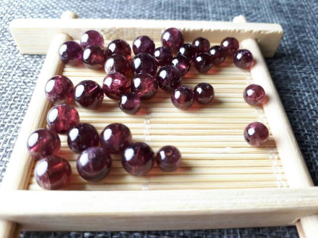 0414P06 diy 水晶♡甜蜜水晶二館♡手作材料~天然紫芽烏♡紅石榴石散珠♡0414P06:圖片 7