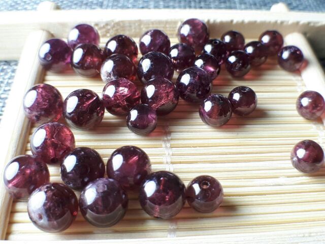 0414P06 diy 水晶♡甜蜜水晶二館♡手作材料~天然紫芽烏♡紅石榴石散珠♡0414P06:圖片 8