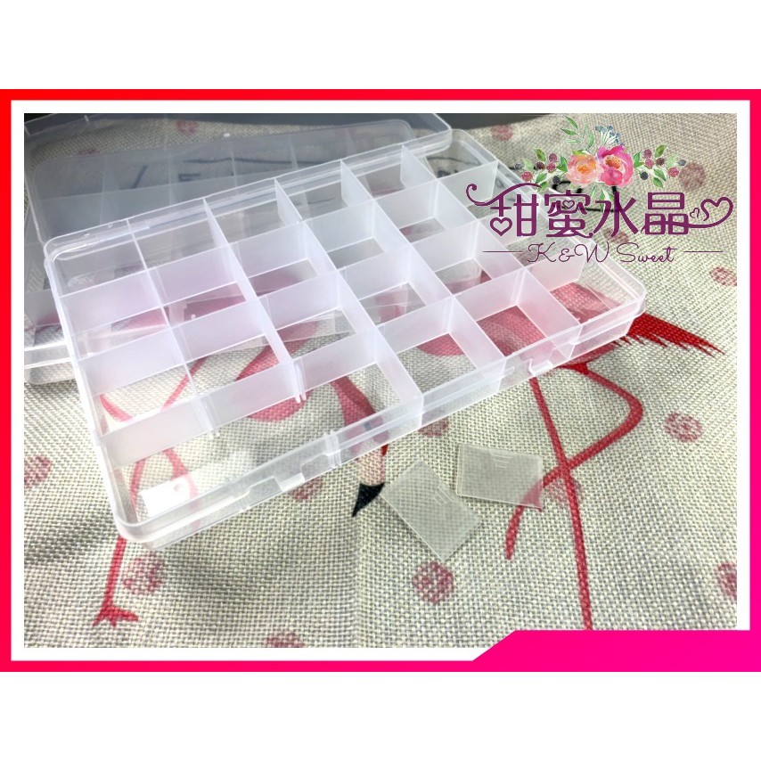 💐甜蜜水晶二館💐24格收納盒~固定透明收納盒串珠盒珠寶飾品整理盒耳環戒指盒首飾盒 容器 首飾收納塑膠盒:圖片 2