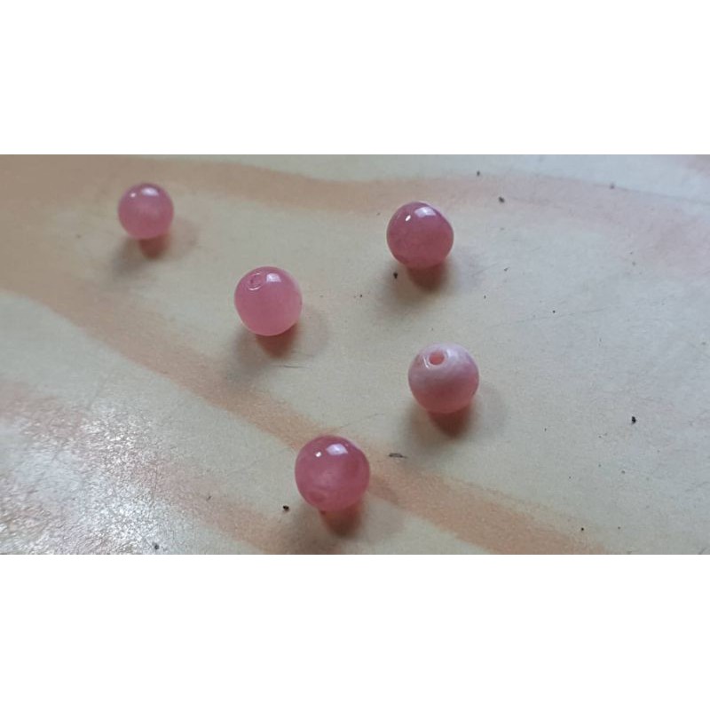 J0728B06-2🌸甜蜜水晶二館🌺手作材料。DIY 天然菱錳礦 4.6mm散珠~紅紋石散珠。商品如圖