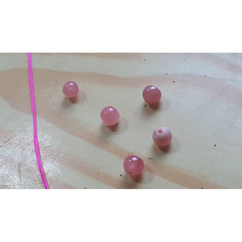 J0728B06-2🌸甜蜜水晶二館🌺手作材料。DIY 天然菱錳礦 4.6mm散珠~紅紋石散珠。商品如圖:圖片 2
