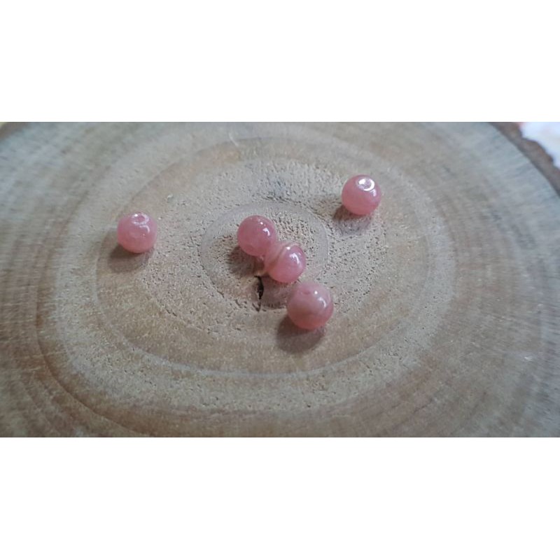 J0728B06-2🌸甜蜜水晶二館🌺手作材料。DIY 天然菱錳礦 4.6mm散珠~紅紋石散珠。商品如圖:圖片 3
