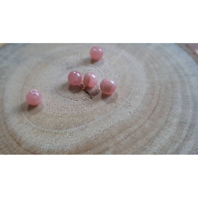 J0728B06-2🌸甜蜜水晶二館🌺手作材料。DIY 天然菱錳礦 4.6mm散珠~紅紋石散珠。商品如圖:圖片 5