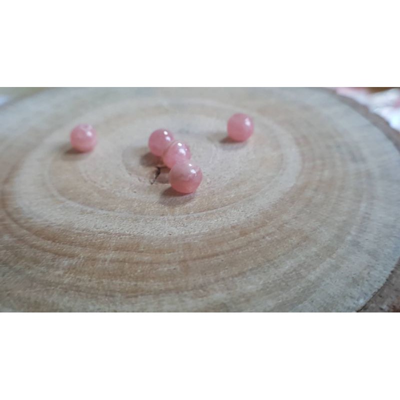 J0728B06-2🌸甜蜜水晶二館🌺手作材料。DIY 天然菱錳礦 4.6mm散珠~紅紋石散珠。商品如圖:圖片 6
