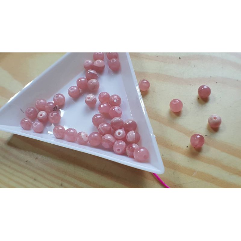 J0728B06-2🌸甜蜜水晶二館🌺手作材料。DIY 天然菱錳礦 4.6mm散珠~紅紋石散珠。商品如圖:圖片 7