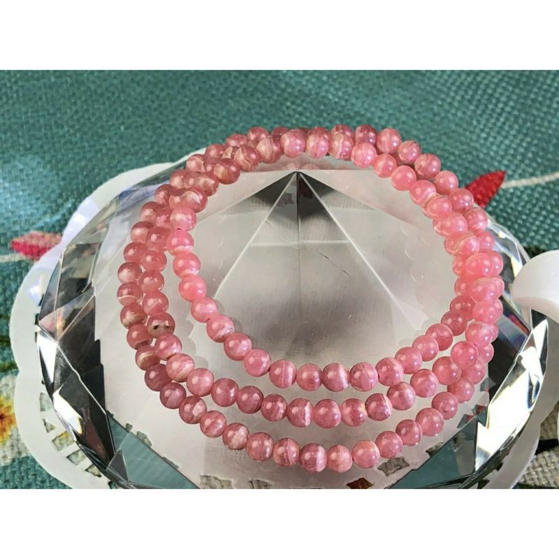 J0728B06-2🌸甜蜜水晶二館🌺手作材料。DIY 天然菱錳礦 4.6mm散珠~紅紋石散珠。商品如圖:圖片 8