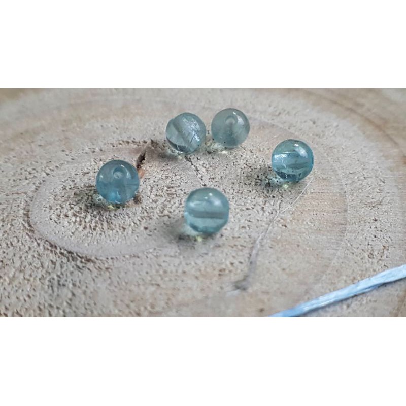 手作材料。DIY超級完美晶透 ★甜蜜水晶二館★天然藍磷灰石散珠3.8mm 晶透藍