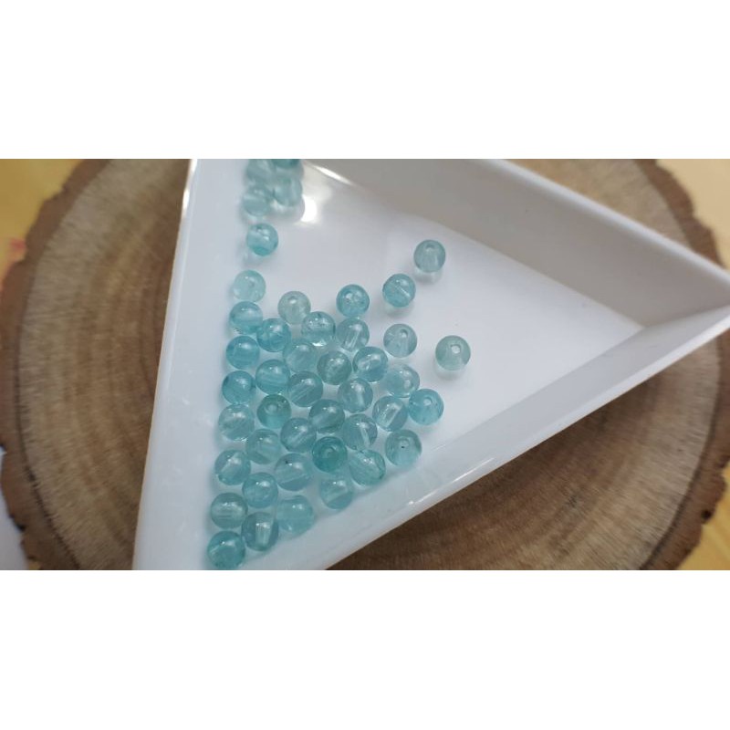 手作材料。DIY超級完美晶透 ★甜蜜水晶二館★天然藍磷灰石散珠3.8mm 晶透藍:圖片 5
