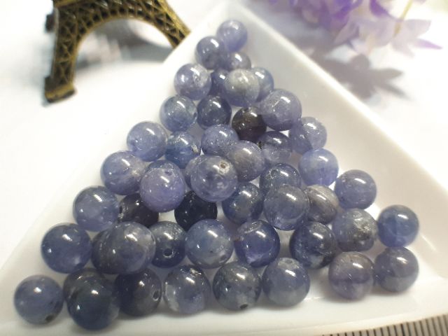 J1117B03♡甜蜜水晶二館♡手作材料~diy 水晶坦桑石5mm散珠 坦桑石 丹泉石 純天然的寶石 ♡:圖片 5