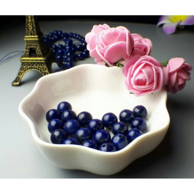 ♡甜蜜創意水晶♡diy 水晶手作材料~天然青金石8mm散珠 J0127B03♡1包5顆賣