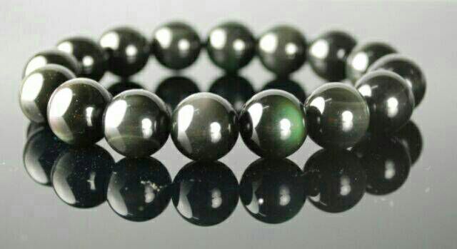 七月聖石♡甜蜜水晶二館♡避邪擋煞 天然彩色黒曜石手鍊 ※12mm※10mm※8mm手珠彩色黑曜石帶眼哦※0903W01※:圖片 3