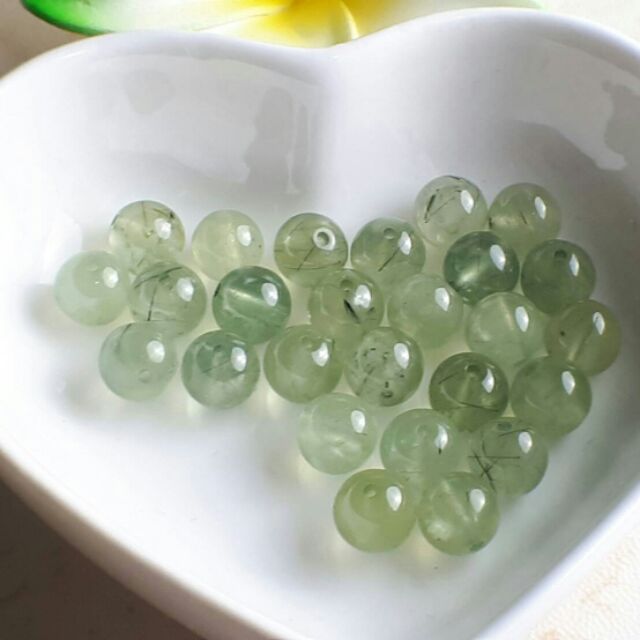 ♡甜蜜水晶二館♡手作材料天然葡萄石散珠♡6.8~7.8mm散珠商品如圖。透綠葡萄♡數量有限售完止♡J00101A13-4