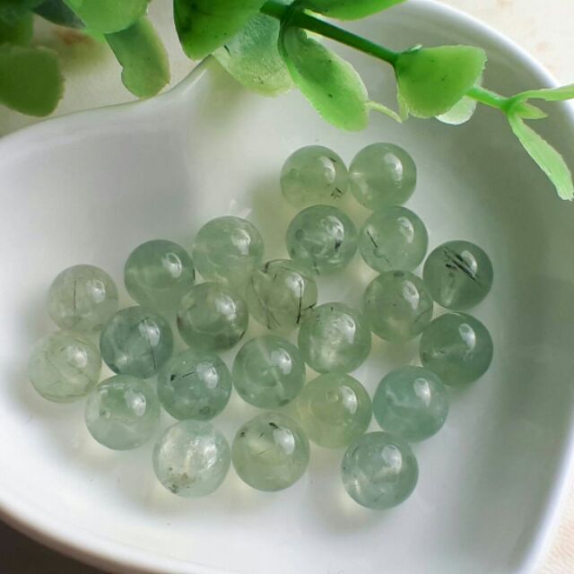 ♡UC1029 甜蜜水晶二館♡diy 水晶手作材料~天然葡萄石♡6 78mm散珠商品如圖。透綠葡萄♡