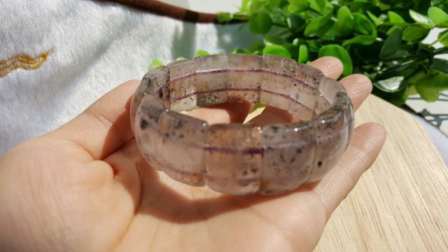 ♡J1125B05-3♡保證極光23料♡只賣給識貨的粉絲★甜蜜水晶二館★天然水晶極光23紫鈦晶極光23黃磷鐵共生手排:圖片 2