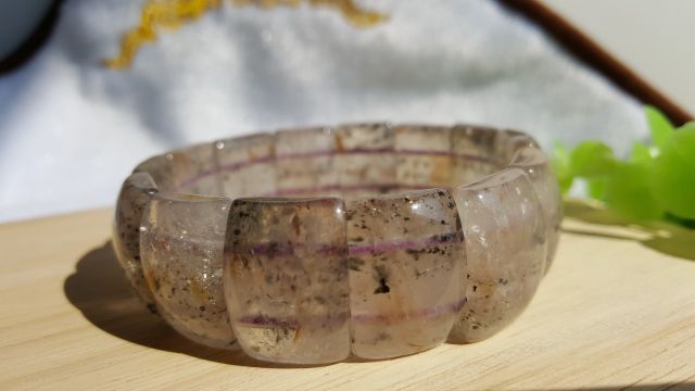 ♡J1125B05-3♡保證極光23料♡只賣給識貨的粉絲★甜蜜水晶二館★天然水晶極光23紫鈦晶極光23黃磷鐵共生手排:圖片 3