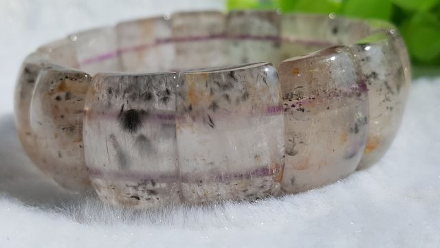 ♡J1125B05-3♡保證極光23料♡只賣給識貨的粉絲★甜蜜水晶二館★天然水晶極光23紫鈦晶極光23黃磷鐵共生手排:圖片 6