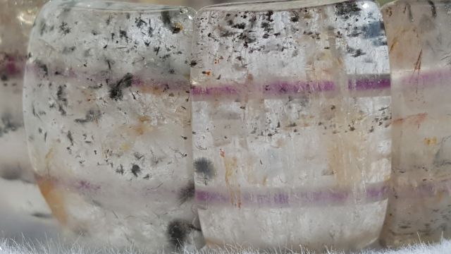 ♡J1125B05-3♡保證極光23料♡只賣給識貨的粉絲★甜蜜水晶二館★天然水晶極光23紫鈦晶極光23黃磷鐵共生手排:圖片 7