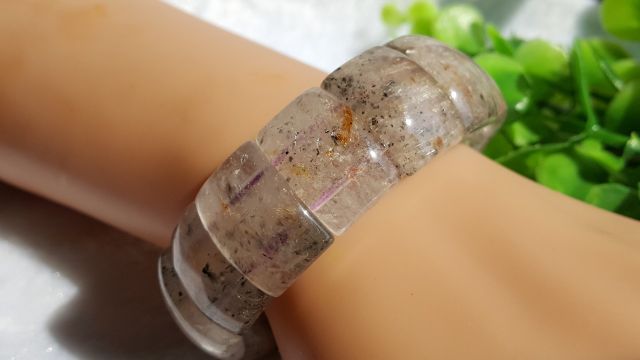 ♡J1125B05-3♡保證極光23料♡只賣給識貨的粉絲★甜蜜水晶二館★天然水晶極光23紫鈦晶極光23黃磷鐵共生手排:圖片 8
