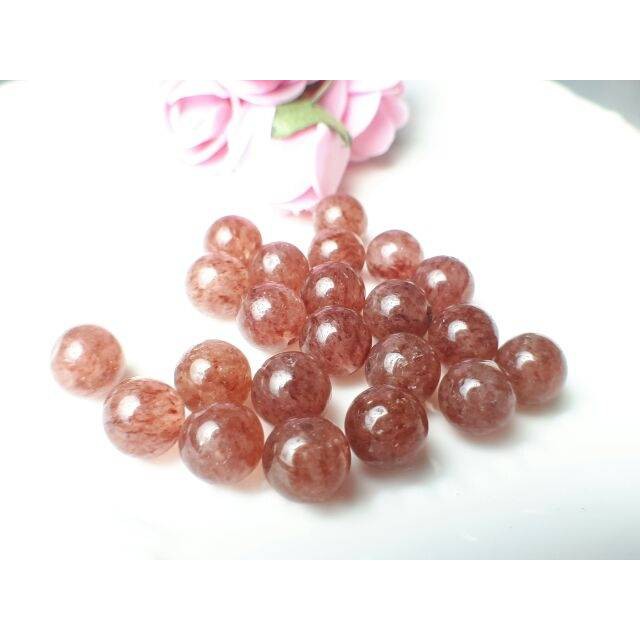 1010P01。0127P07天然草莓晶~甜蜜水晶二館~diy 水晶手作材料~8.5-9.8mm草莓晶散珠【人緣極好】:圖片 3