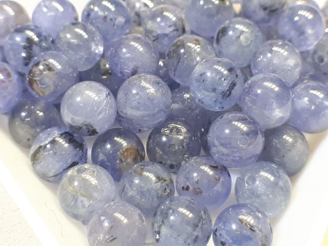 J1117B03♡甜蜜水晶二館♡diy水晶手作材料~天然坦桑石4~5mm散珠。 藍紫透超美 純天然的寶石 ♡:圖片 3