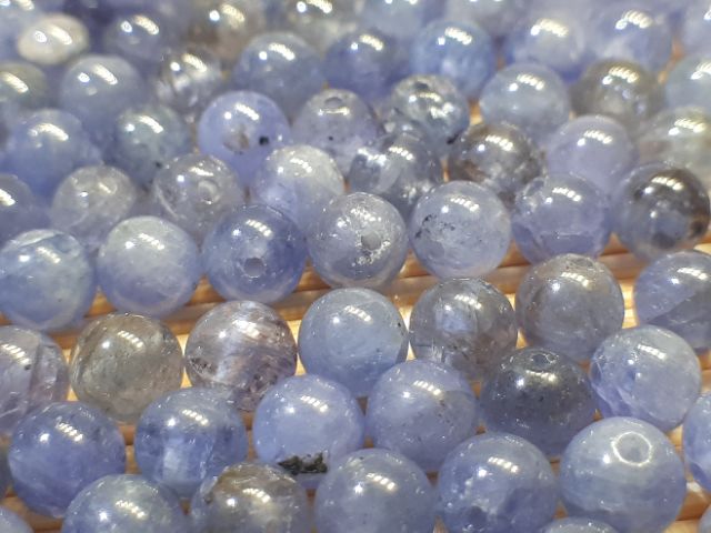 J1117B03♡甜蜜水晶二館♡diy水晶手作材料~天然坦桑石4~5mm散珠。 藍紫透超美 純天然的寶石 ♡:圖片 5